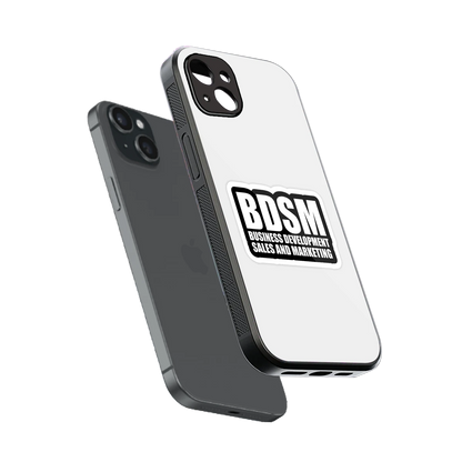 BDSM sleek iphone 15 plus cover with tempered glass back and TPU edges