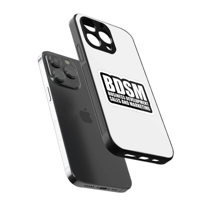 BDSM sleek iphone 15 pro max cover with tempered glass back and TPU edges