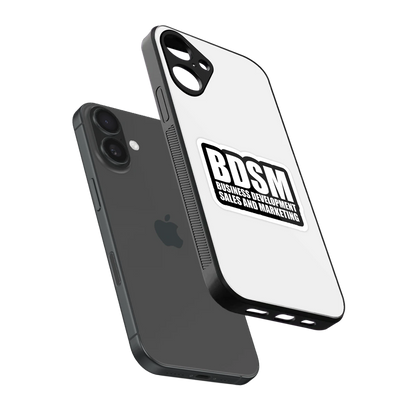 BDSM sleek iphone 16 plus cover with tempered glass back and TPU edges