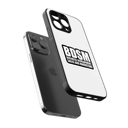 BDSM sleek iphone 16 pro max cover with tempered glass back and TPU edges