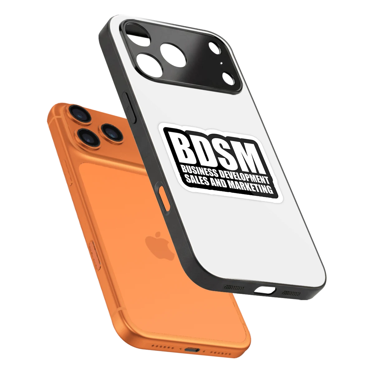 BDSM sleek iphone 17 pro max cover with tempered glass back and TPU edges
