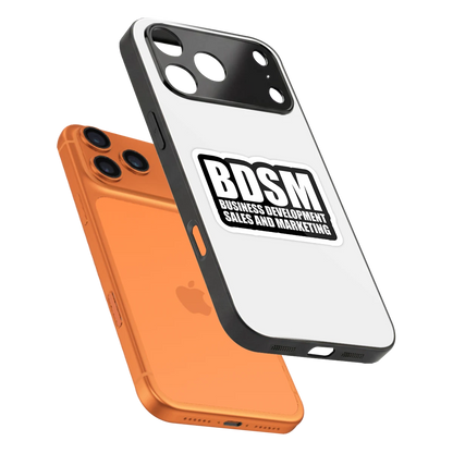 BDSM sleek iphone 17 pro max cover with tempered glass back and TPU edges