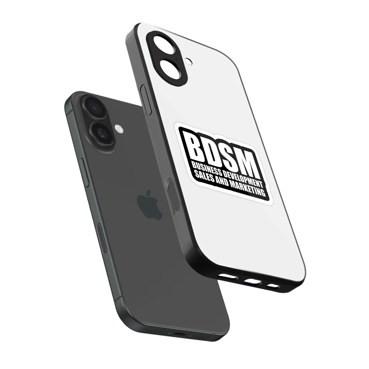 BDSM sleek iphone 17 cover with tempered glass back and TPU edges