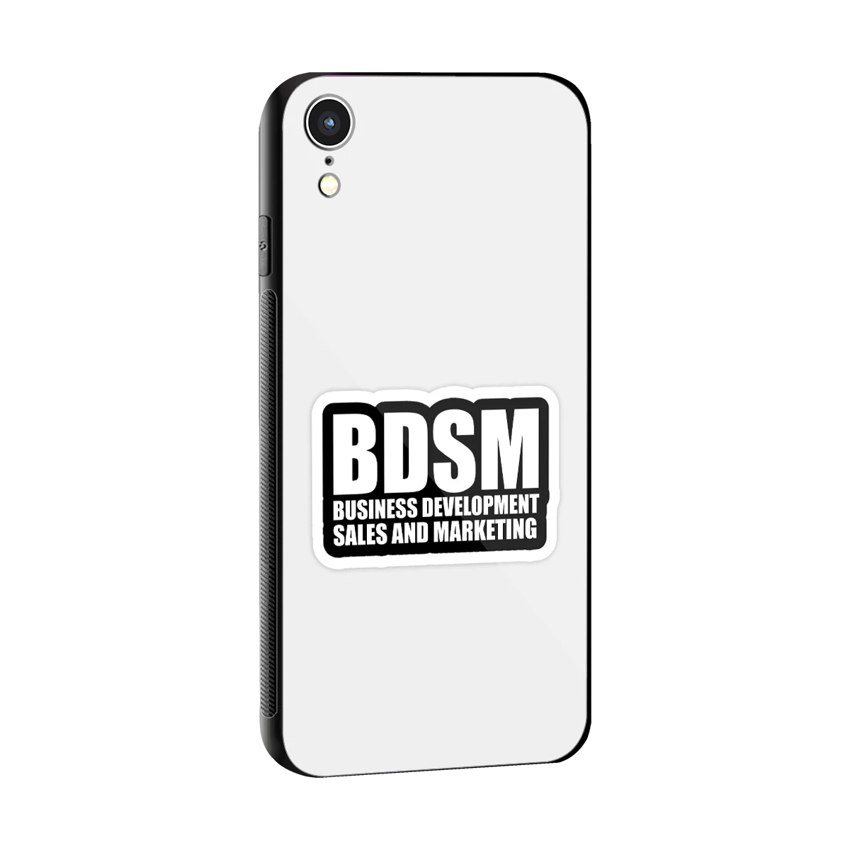 BDSM sleek iphone xr cover with tempered glass back and TPU edges