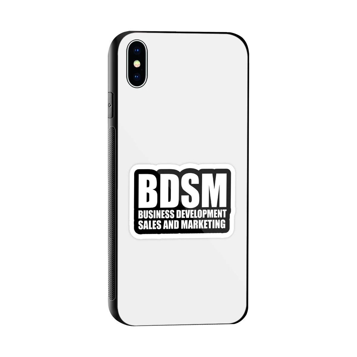 BDSM sleek iphone xs max cover with tempered glass back and TPU edges