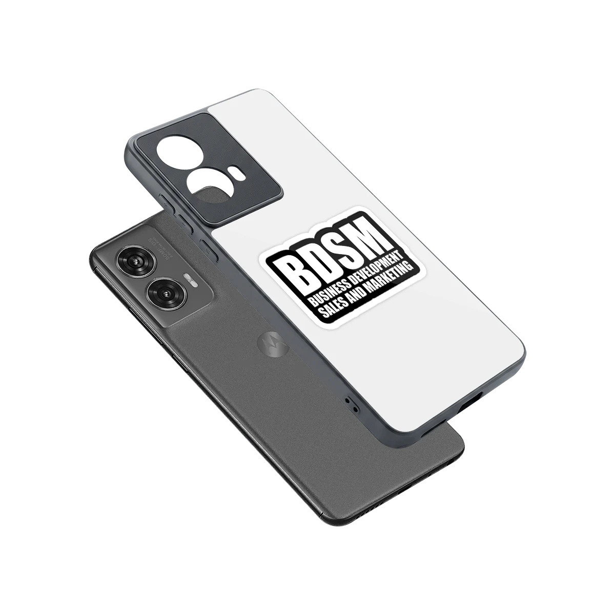 BDSM sleek motorola edge 50 fusion cover with tempered glass back and TPU edges