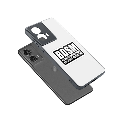 BDSM sleek motorola edge 50 fusion cover with tempered glass back and TPU edges