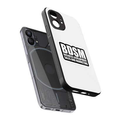 BDSM sleek nothing phone 1 cover with tempered glass back and TPU edges
