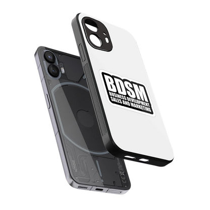 BDSM sleek nothing phone 2 cover with tempered glass back and TPU edges