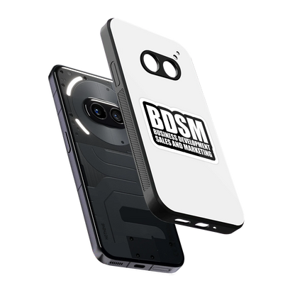 BDSM sleek nothing phone 2a cover with tempered glass back and TPU edges