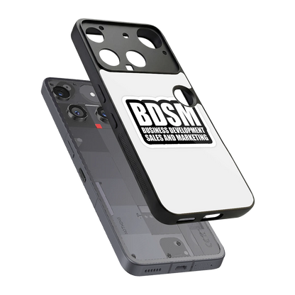 BDSM sleek nothing phone 3 cover with tempered glass back and TPU edges