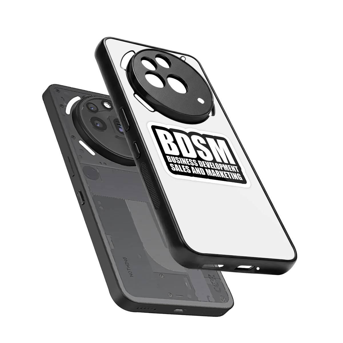 BDSM sleek nothing phone 3a pro cover with tempered glass back and TPU edges