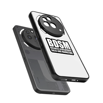 BDSM sleek nothing phone 3a pro cover with tempered glass back and TPU edges