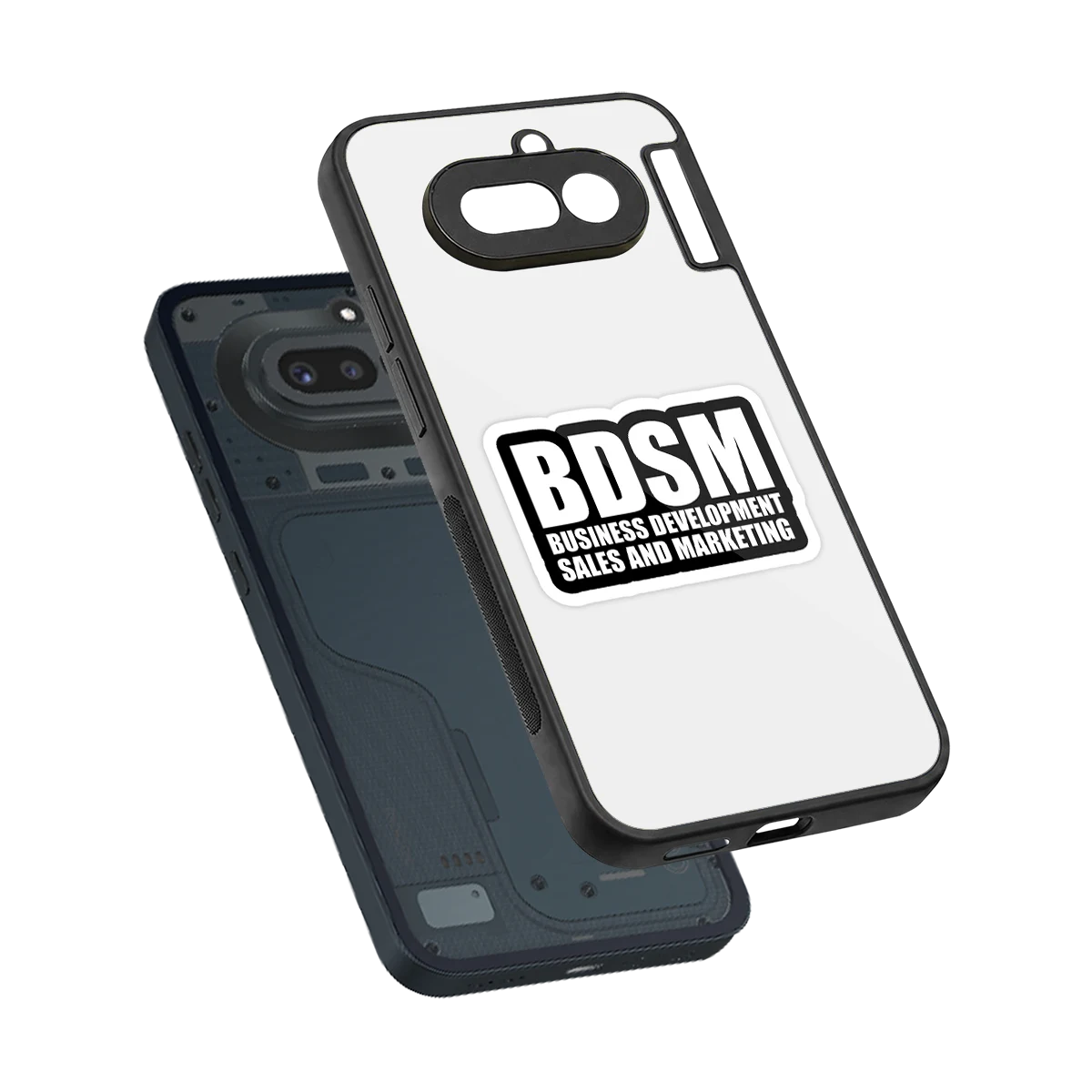 BDSM sleek nothing phone 4a cover with tempered glass back and TPU edges