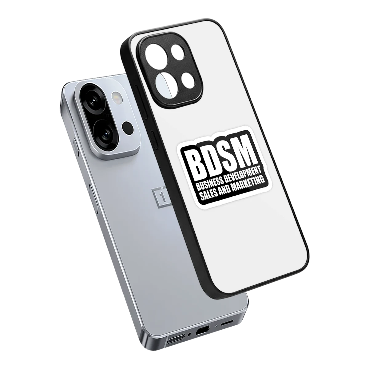 BDSM sleek oneplus 13s cover with tempered glass back and TPU edges