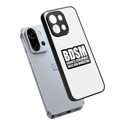 BDSM sleek oneplus 13s cover with tempered glass back and TPU edges