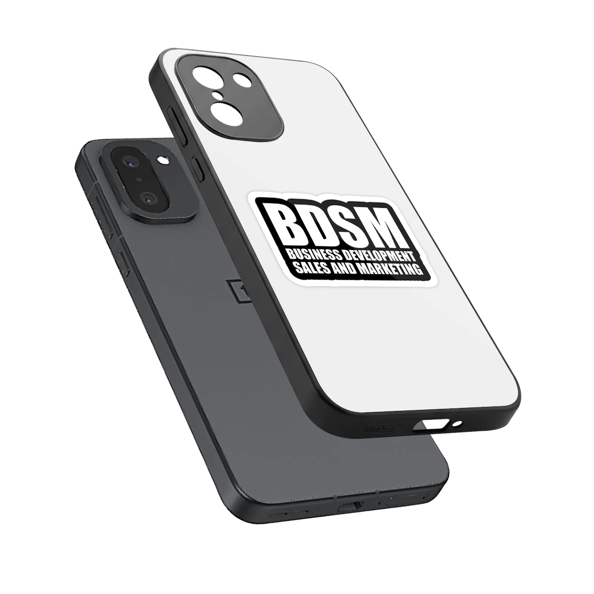 BDSM sleek oneplus 15r cover with tempered glass back and TPU edges