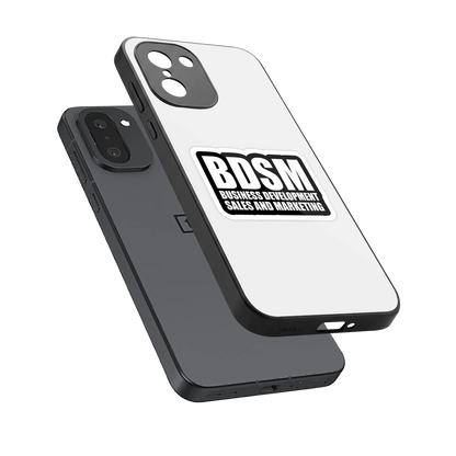 BDSM sleek oneplus 15r cover with tempered glass back and TPU edges