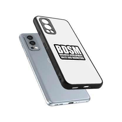 BDSM sleek oneplus nord 2 cover with tempered glass back and TPU edges