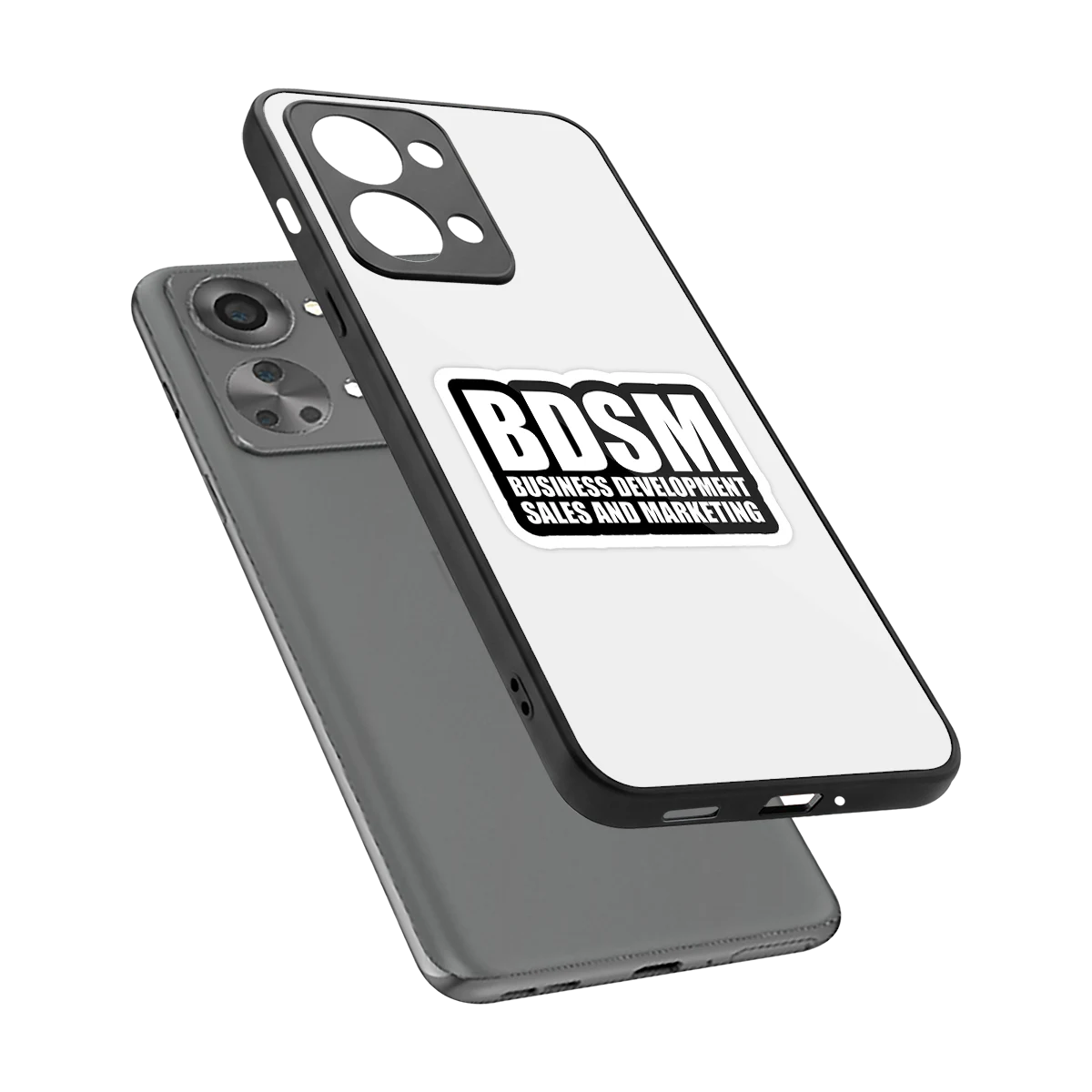 BDSM sleek oneplus nord 2t cover with tempered glass back and TPU edges