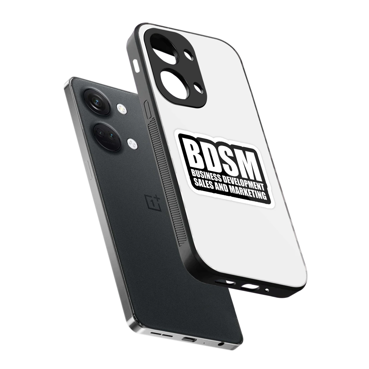 BDSM sleek oneplus nord 3 cover with tempered glass back and TPU edges
