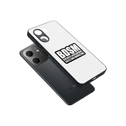 BDSM sleek oppo a5x 5g cover with tempered glass back and TPU edges