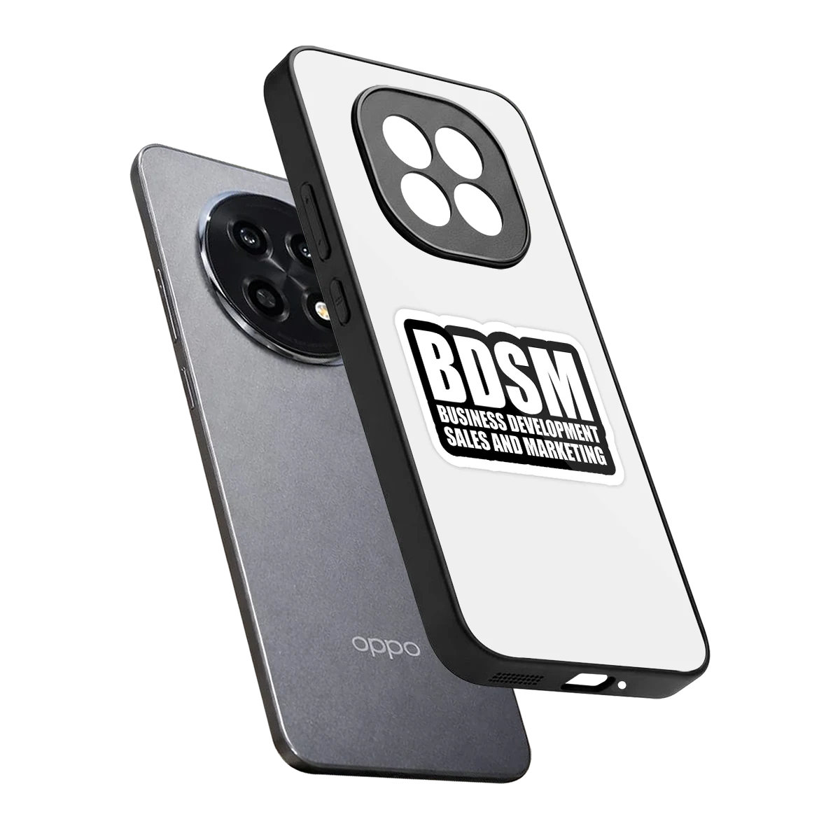 BDSM sleek oppo f29 pro 5g cover with tempered glass back and TPU edges