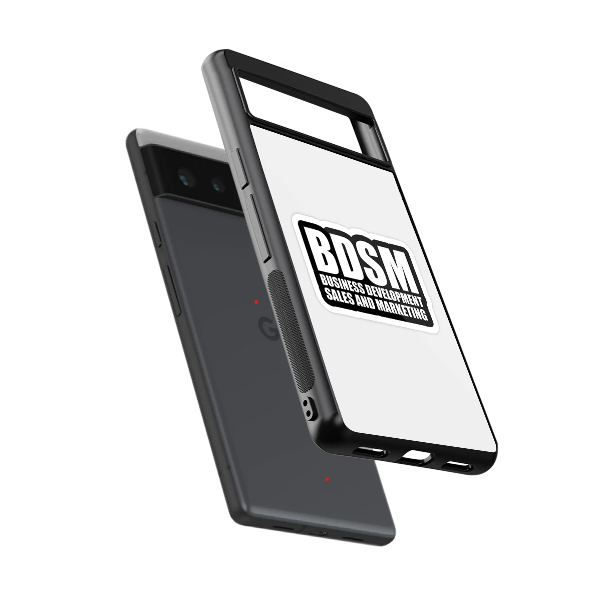 BDSM sleek google pixel 6 cover with tempered glass back and TPU edges