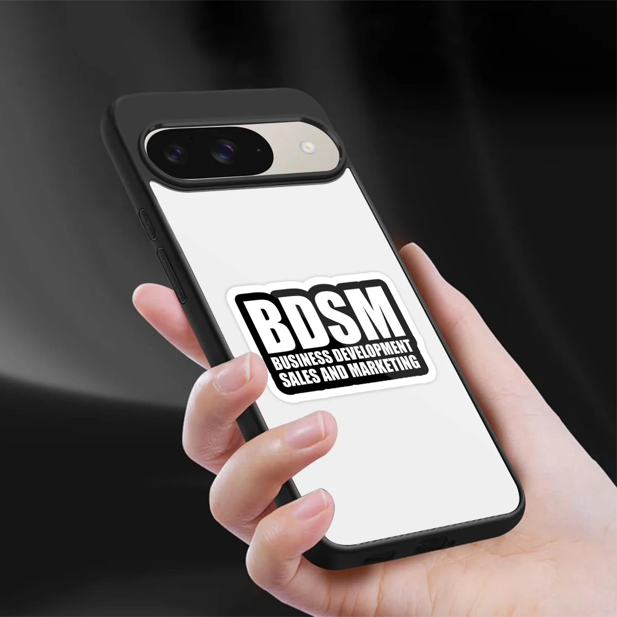 BDSM sleek google pixel 9 cover with tempered glass back and TPU edges