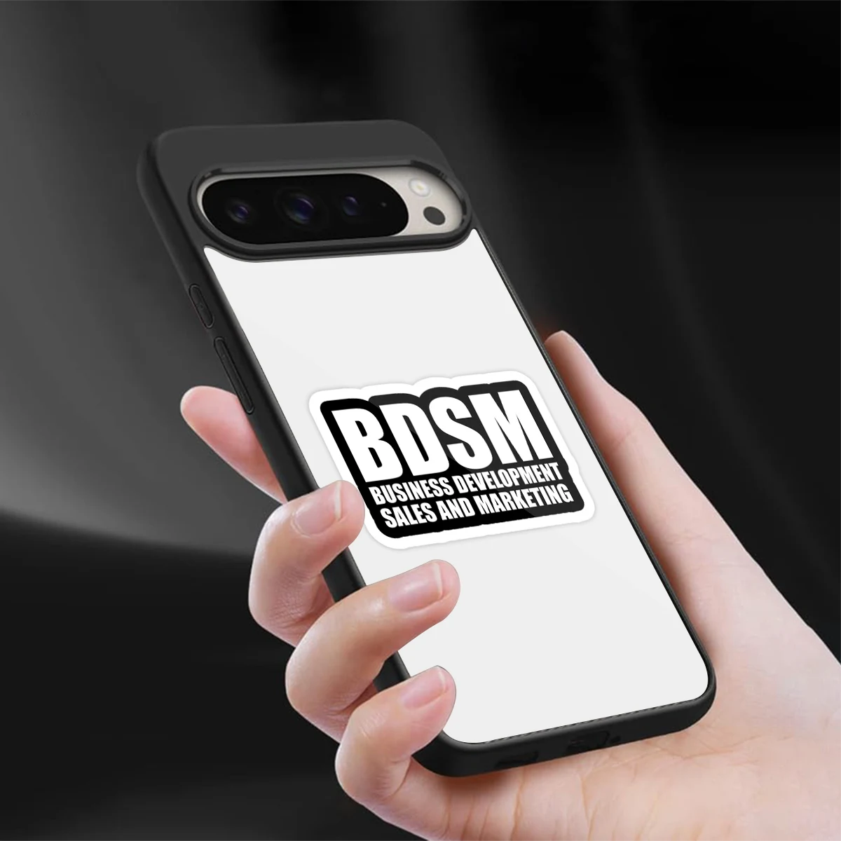 BDSM sleek google pixel 9 pro cover with tempered glass back and TPU edges