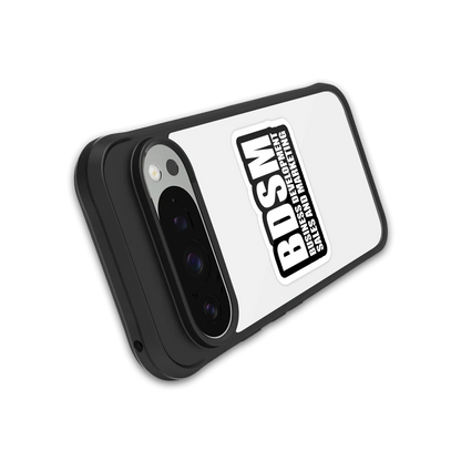 BDSM stylish phone case for google pixel 9 pro xl | glossy glass and slim fit