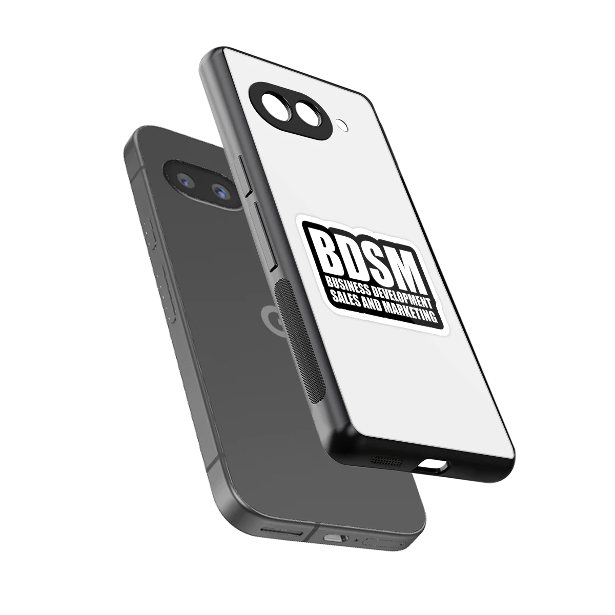 BDSM sleek google pixel 10a cover with tempered glass back and TPU edges
