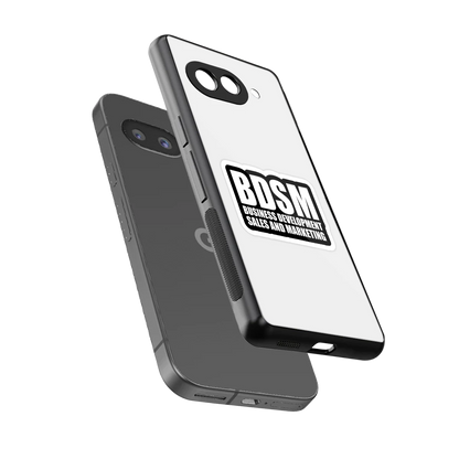 BDSM sleek google pixel 10a cover with tempered glass back and TPU edges