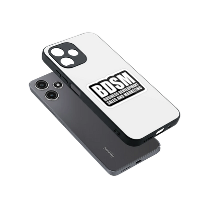 BDSM sleek redmi 12 5g cover with tempered glass back and TPU edges