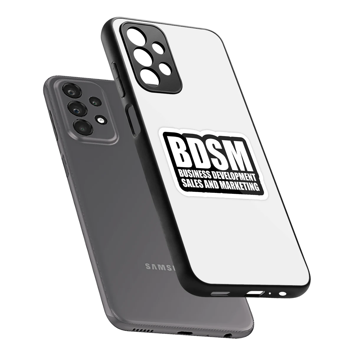 BDSM sleek samsung galaxy a23 cover with tempered glass back and TPU edges