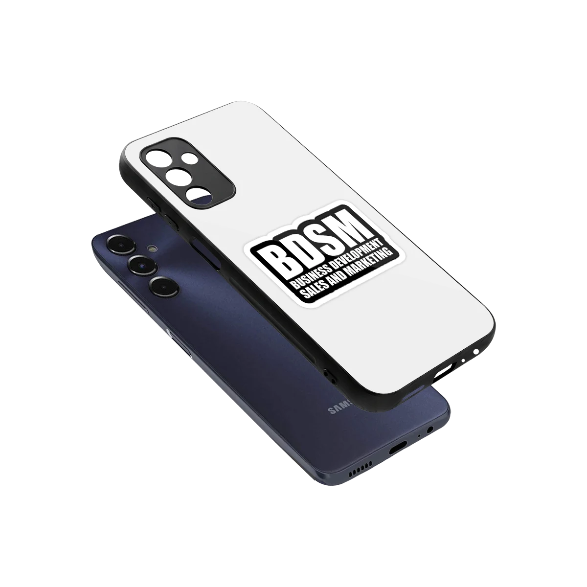BDSM sleek samsung galaxy m14 5g cover with tempered glass back and TPU edges