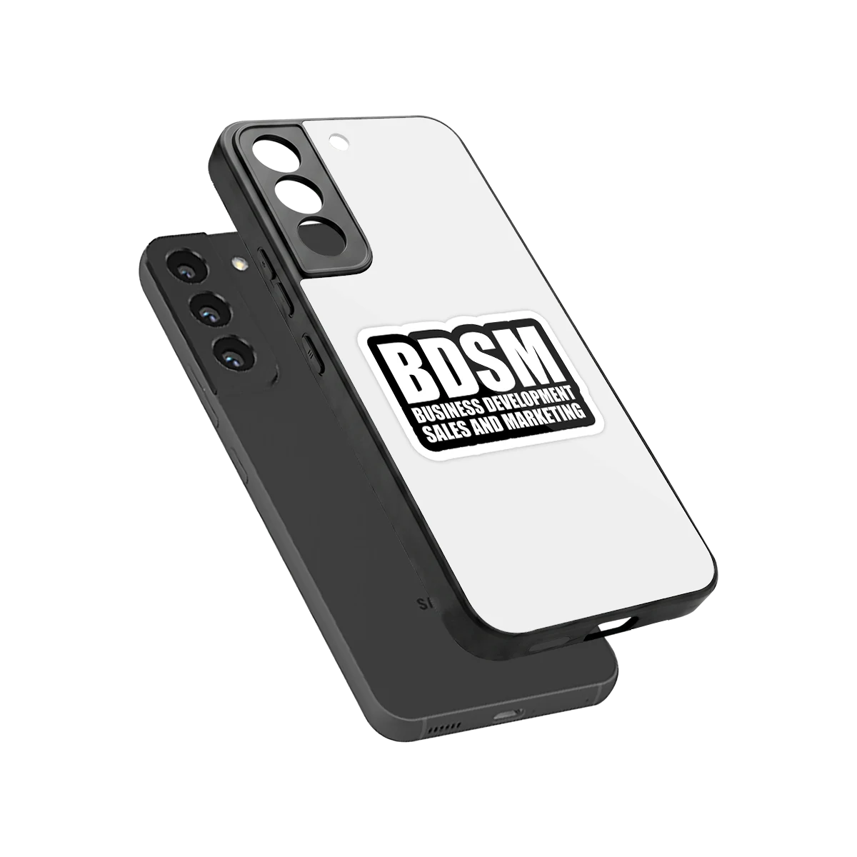 BDSM sleek samsung galaxy s22 cover with tempered glass back and TPU edges