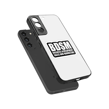 BDSM sleek samsung galaxy s22 cover with tempered glass back and TPU edges