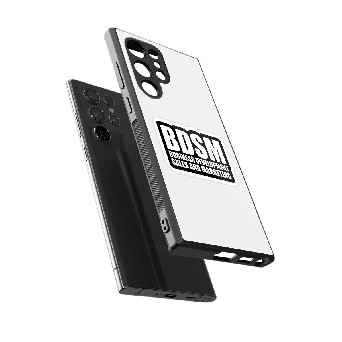 BDSM sleek samsung galaxy s23 ultra cover with tempered glass back and TPU edges