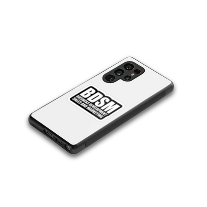 BDSM stylish phone case for samsung galaxy s25 ultra | glossy glass and slim fit