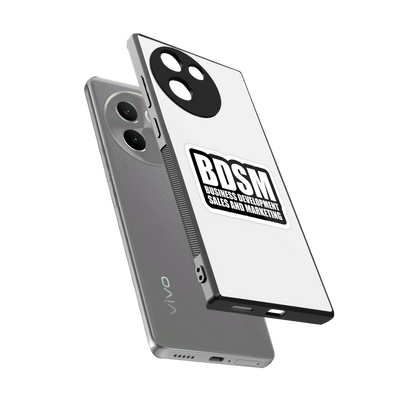 BDSM sleek vivo v30e cover with tempered glass back and TPU edges