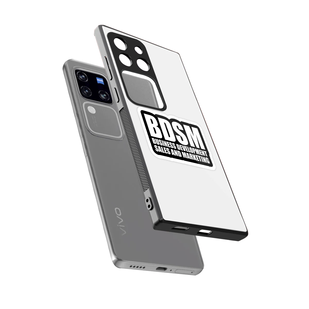 BDSM sleekvivo v30 pro cover with tempered glass back and TPU edges