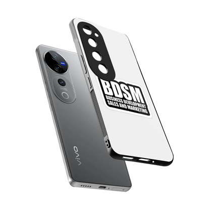 BDSM sleek vivo v40 pro cover with tempered glass back and TPU edges