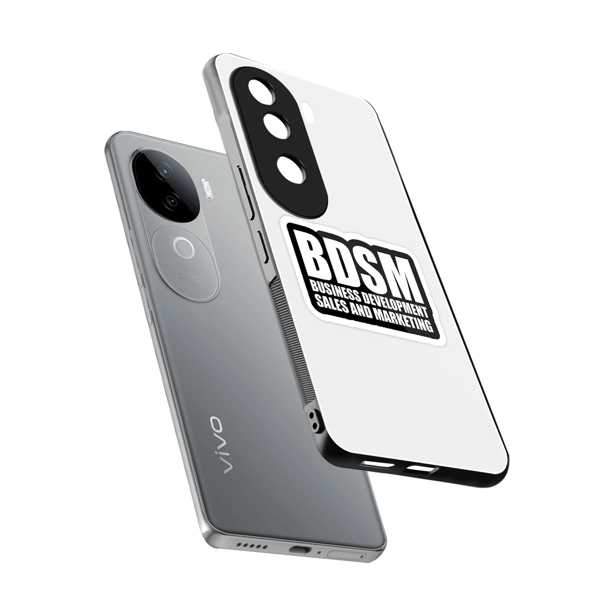 BDSM sleek vivo v40e cover with tempered glass back and TPU edges