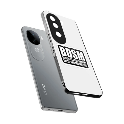 BDSM sleek vivo v40e cover with tempered glass back and TPU edges