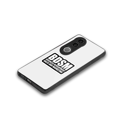 BDSM stylish phone case for vivo v50 | glossy glass and slim fit