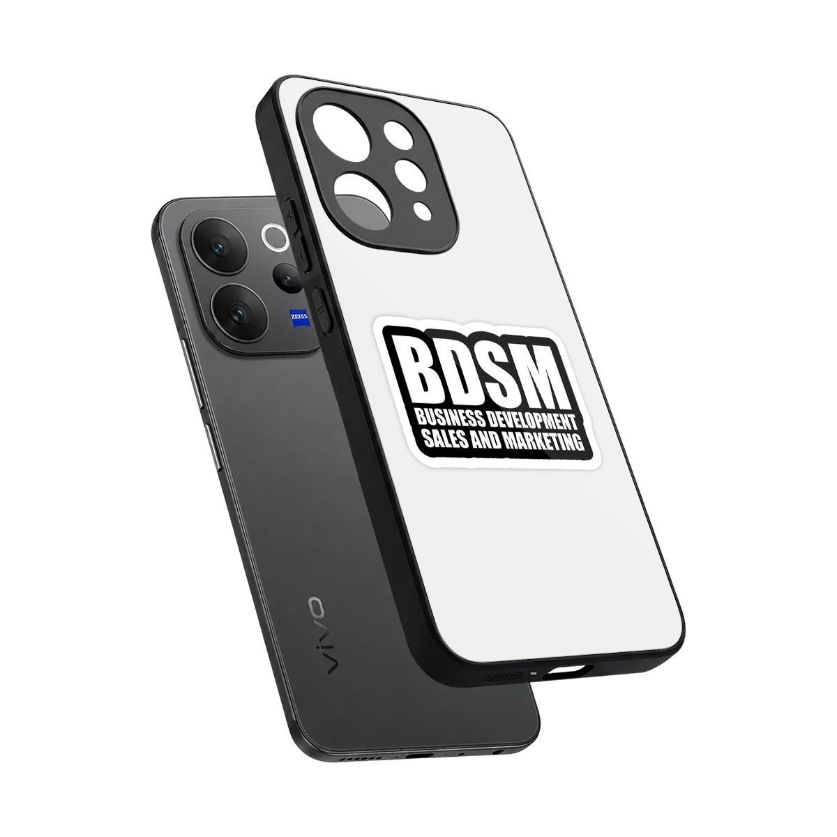 BDSM sleek vivo v70 cover with tempered glass back and TPU edges