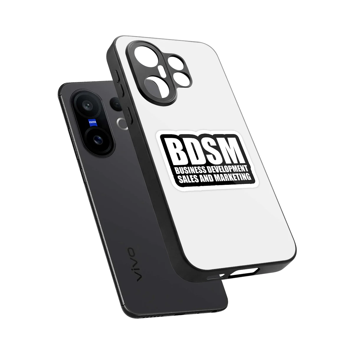 BDSM sleek vivo x200 fe cover with tempered glass back and TPU edges