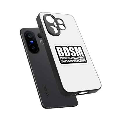 BDSM sleek vivo x200 fe cover with tempered glass back and TPU edges