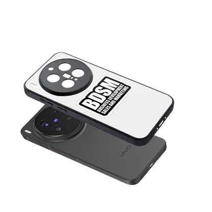 BDSM sleek vivo x300 pro cover with tempered glass back and TPU edges